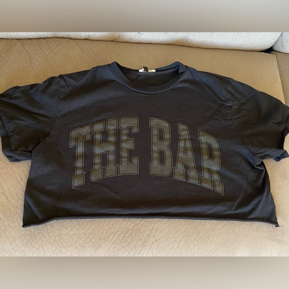 The Bar Varsity Cotton Tee Black size XL